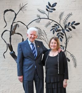 Dalton & Linda Floyd in front of the Harvest Sculpture at Brookgreen Gardens